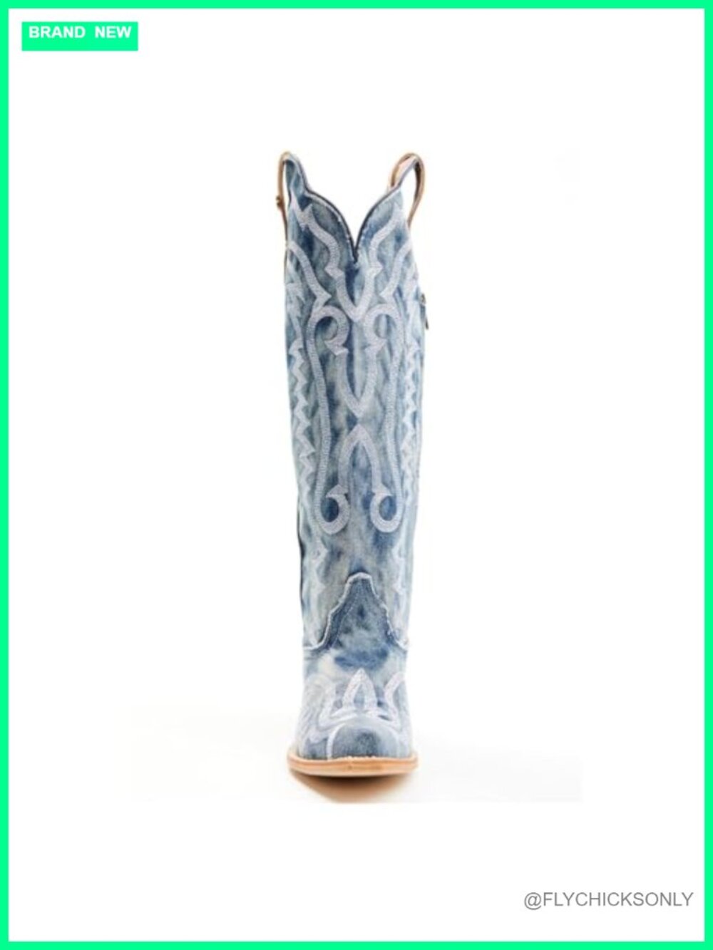 Western Cowgirl Boots Mid Calf Low Heel Pointed Toe Zip Up - Picture 4 of 6